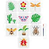 MAYJOYDIY US 1 Set Insect Plant PET Hollow Out Drawing Painting Stencils DIY-MA0001-73A-1