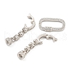 925 Sterling Silver Micro Pave Clear Cubic Zirconia Fold Over Clasps STER-U001-07P-2