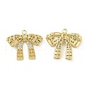 Brass with Clear Cubic Zirconia Pendants KK-G471-05G-1