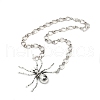 Alloy Crystal Rhiniestone Big Spider Pendant Necklaces for Women Men NJEW-H061-01AS-1