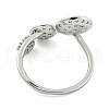 Brass Micro Pave Cubic Zirconia Cuff Rings RJEW-I103-099P-3