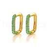Rectangle S925 Sterling Silver Hoop Earrings AK6460-7-1