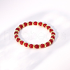 Mother's Day Natural Red Malaysia Jade Round Beads Stretch Bracelets for Women GC5847-2