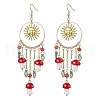 Golden 304 Stainless Steel Sun Chandelier Earrings EJEW-JE05674-02-1