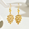 Stainless Steel Alloy Hollow Leaf Hoop Earrings IR7721-2