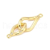 Brass Clear Cubic Zirconia Connector Charms KK-M311-09G-2