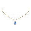 Natural Lapis Lazuli Oval Pendent Necklaces NJEW-JN04347-3