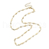 Ion Plating(IP) 304 Stainless Steel Rhombus Link Chain Necklaces for Women NJEW-D052-01G-1