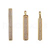 3Pcs Brass Micro Pave Clear Cubic Zirconia Pendants JX131A-1