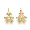 Brass Micro Pave Cubic Zirconia Charms ZIRC-J021-07G-RS-1