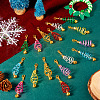 Christmas Tree Aluminum Wire & Alloy Pendant Decoration HJEW-TAC0053-4