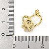 Heart Rack Plating Brass Clear Cubic Zirconia Pendants KK-M291-06G-3