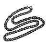 201 Stainless Steel Curb Chain Necklaces NJEW-Q336-11B-EB-1