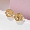 Brass Micro Pave Clear Cubic Zirconia Stud Earrings EJEW-D305-12G-5