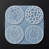 Flat Round with Water Ripple Cup Mat Silicone Molds X-DIY-L065-03-2