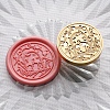 Golden Plated Brass Wax Sealing Stamp Head KK-K363-01G-09-1