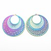 201 Stainless Steel Filigree Pendants STAS-MSMC002-09-2