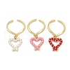 Brass Enamel Adjustable Open Cuff Rings for Women RJEW-U057-06G-4