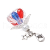 Angel Glass Beaded Pendant Decorations HJEW-MZ00201-02-4