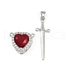 Brass Micro Pave Cubic Zirconia Pendant Sets KK-S507-18G-01-2