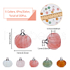 20Pcs 5 Styles Natural & Synthetic Mixed Gemstone Pumpkin Charms with Platinum Plated Brass Loops PALLOY-FH00025-2