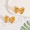 304 Stainless Steel Bowknot Alligator Hair Clip & Stud Earrings Sets for Women MP9402-1-3