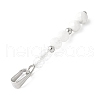 Faceted Round Natural Quartz Crystal & Howlite & Rainbow Moonstone Beaded Pendants PALLOY-JF03529-05-3