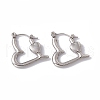 Non-Tarnish 304 Stainless Steel Heart Hoop Earrings for Women EJEW-E199-14P-1