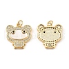 Brass Cubic Zirconia with Shell Pendants KK-K342-01G-2