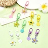 Spray Painted Alloy Pendant Decorations HJEW-YW00024-01-4