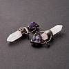 Natural Quartz Crystal and Amethyst Big Pendants G-M383-04R-4