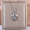 Heart Wing Brass Clear Cubic Zirconia Pendant Necklaces for Women FS-WGF93AE-01-2
