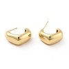 Brass Thick C-Shaped Stud Earrings EJEW-G297-30G-1