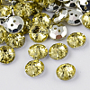 2-Hole Taiwan Acrylic Rhinestone Flat Round Buttons BUTT-F015-10mm-33-1