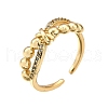 Brass Micro Pave Clear Cubic Zirconia Cuff Rings RJEW-H247-29G-4