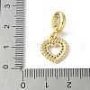Brass Micro Pave Cubic Zirconia European Dangle Charms ZIRC-I071-25G-3