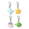 4Pcs 4 Styles Marine Organism Resin Pendant Decoration HJEW-JM02946-2
