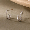Vintage Elegant U-shaped S925 Sterling Silver Stud Earrings QG9626-2-1