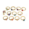 12Pcs Natural Red Jasper & Malachite & Synthetic Turquoise Finger Rings RJEW-Z087-02AG-5