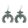 Alloy Synthetic Turquoise Dangle Earrings for Women EJEW-U053-10AS-02-4