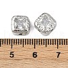 Brass Clear Cubic Zirconia Spacer Beads KK-D375-36P-3