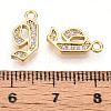 Brass Micro Pave Cubic Zirconia Charms KK-N261-104J-G-3