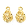Real 18K Gold Plated Rack Plating Brass with Cubic Zirconia Pendants Charms KK-S396-12A-1