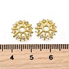Flower Brass Micro Pave Cubic Zirconia Bead Caps KK-K300-04C-G-3