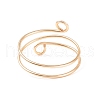 Brass Wire Wrap Double Line Cuff Ring for Women RJEW-JR00505-02-4