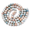 Opaque Crackle Glass Round Beads Strands GLAA-T031-10mm-01C-2