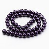 Eco-Friendly Dyed Glass Pearl Round Bead Strands X-HY-A008-8mm-RB099-3