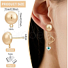 BENECREAT 20Pcs Brass Half Round Stud Earring Findings KK-BC0008-81-2