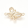 Brass Micro Pave Cubic Zirconia Links ZIRC-L078-029G-NR-2