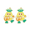 Golden Plated Alloy Enamel Pendants ENAM-Z017-10G-02-1